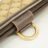 【6fa0490】グッチ 長財布 GGキャンバス/アビー 154256 キャンバス ブラウン ゴールド金具【中古】レディース
