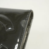 【6fa0495】シャネル 財布 パテントレザー ブラック ゴールド金具【中古】レディース
