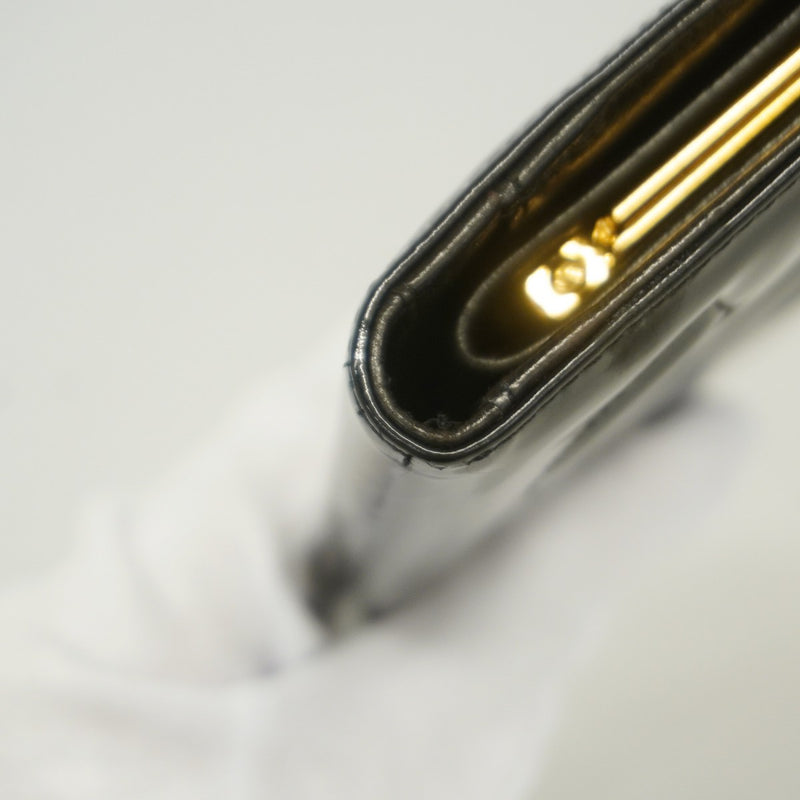 【6fa0495】シャネル 財布 パテントレザー ブラック ゴールド金具【中古】レディース