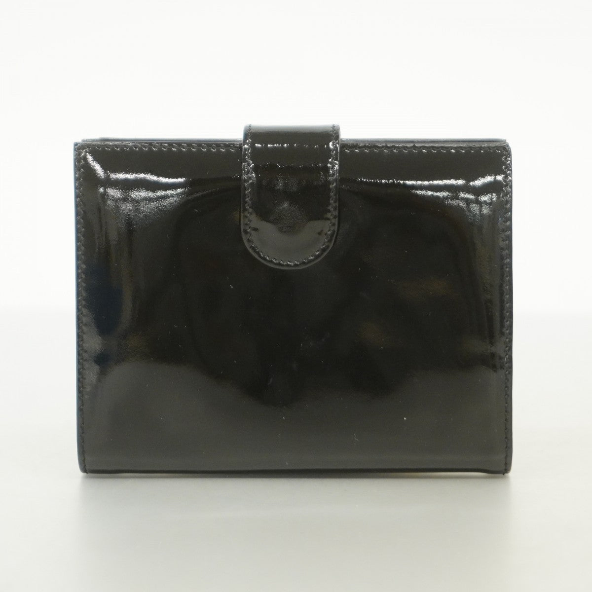 【6fa0495】シャネル 財布 パテントレザー ブラック ゴールド金具【中古】レディース