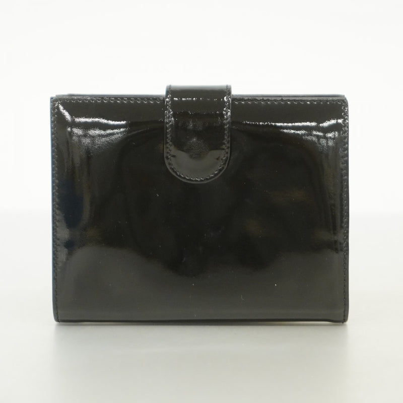 【6fa0495】シャネル 財布 パテントレザー ブラック ゴールド金具【中古】レディース