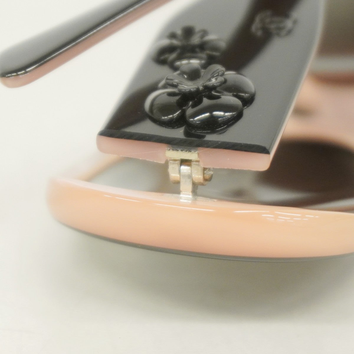 【6fa0496】シャネル サングラス カメリア 5113-A プラスチック ブラック ピンク シルバー金具【中古】レディース