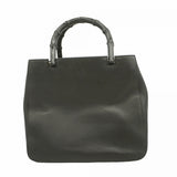【6fa0498】グッチ ハンドバッグ バンブー 002 1061 レザー ブラック シルバー金具【中古】レディース