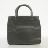 【6fa0498】グッチ ハンドバッグ バンブー 002 1061 レザー ブラック シルバー金具【中古】レディース