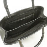 【6fa0498】グッチ ハンドバッグ バンブー 002 1061 レザー ブラック シルバー金具【中古】レディース