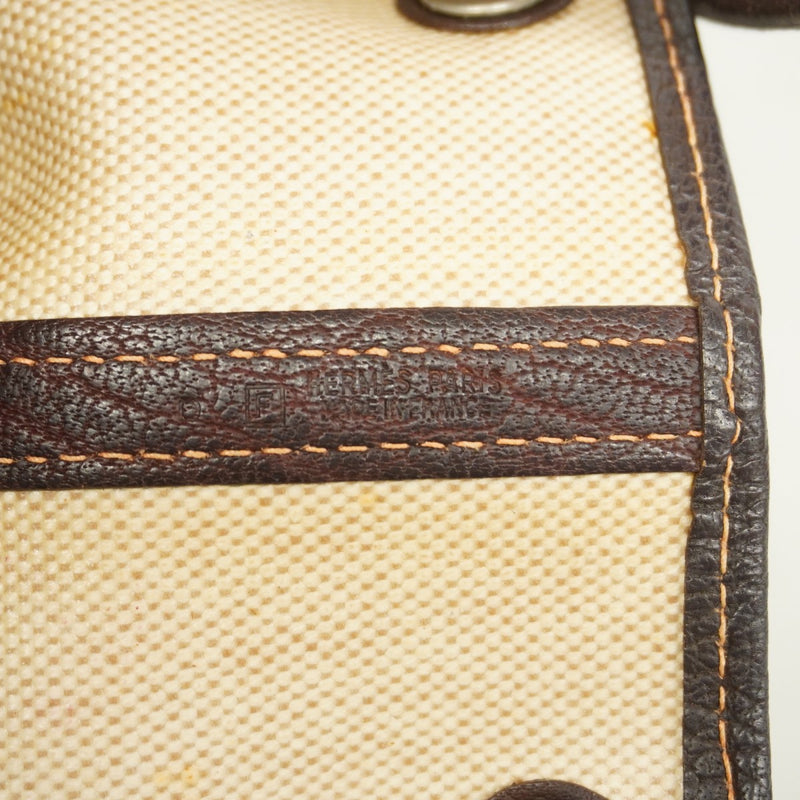 【6fa0500】エルメス トートバッグ ガーデンパーティMM トワルアッシュ ブラウン シルバー金具 □F刻印【中古】レディース