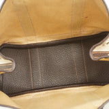 【6fa0501】エルメス トートバッグ ガーデンパーティTPM トワルアッシュ ブラウン シルバー金具 □I刻印 2wayバッグ【中古】レディース
