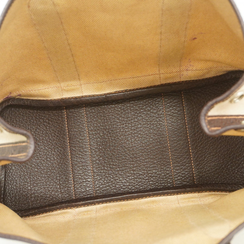 【6fa0501】エルメス トートバッグ ガーデンパーティTPM トワルアッシュ ブラウン シルバー金具 □I刻印 2wayバッグ【中古】レディース