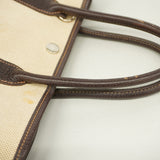 【6fa0501】エルメス トートバッグ ガーデンパーティTPM トワルアッシュ ブラウン シルバー金具 □I刻印 2wayバッグ【中古】レディース