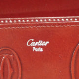 【6fa0502】カルティエ 財布 ハッピーバースデー レザー ボルドー シルバー金具【中古】レディース