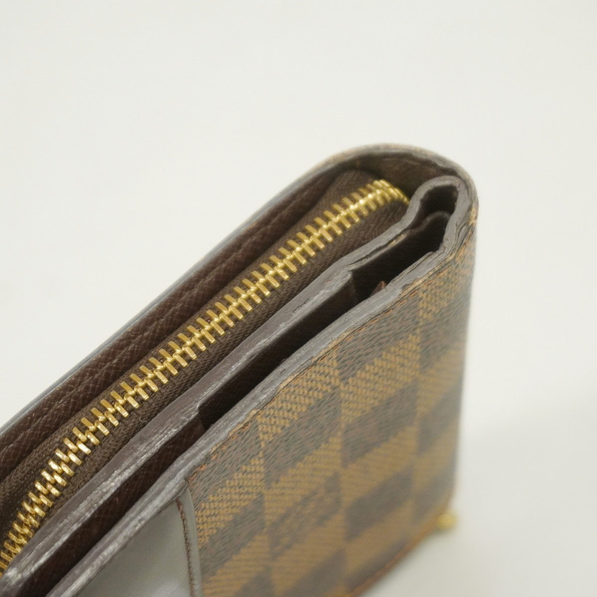 【6fa0503】ルイヴィトン 財布 ダミエ コンパクトジップ N61668 エベヌ【中古】レディース