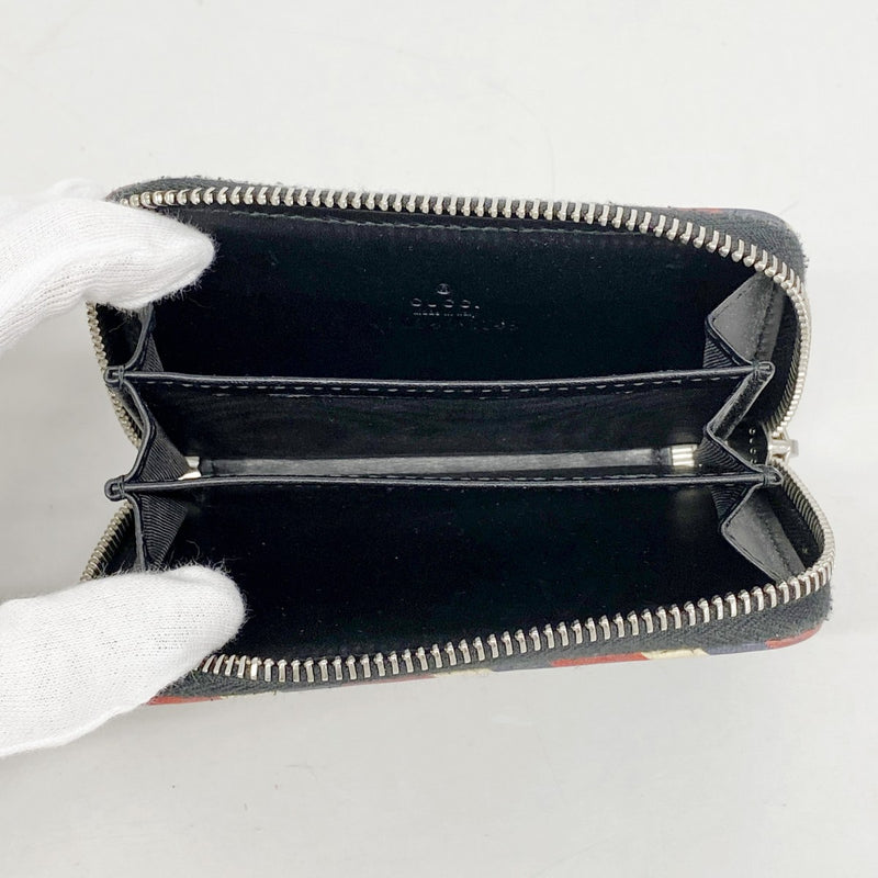 【6fa0513-k】グッチ コインケース GGスプリーム 496343 PVC ブラック シルバー金具【中古】メンズ