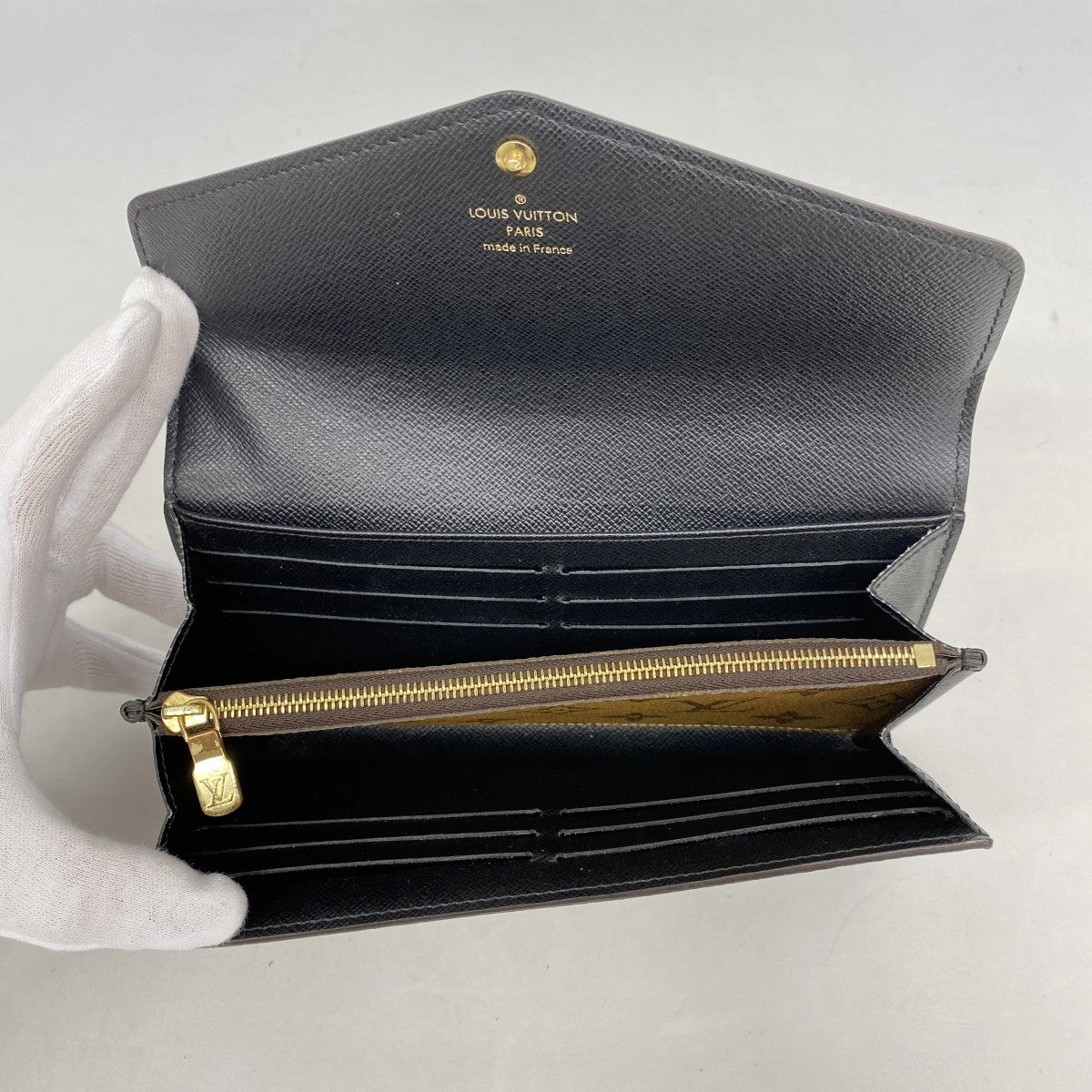 【6fa0515-k】ルイヴィトン 長財布 モノグラム・リバース ポルトフォイユサラ M80726 ブラウン【中古】レディース