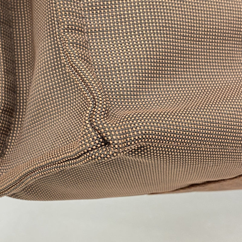 【6fa0521-k】エルメス トートバッグ エールラインMM キャンバス ブラウン シルバー金具【中古】メンズ レディース ユニセックス