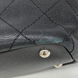 【6fa0529-k】シャネル トートバッグ キャビアスキン ブラック シルバー金具【中古】レディース