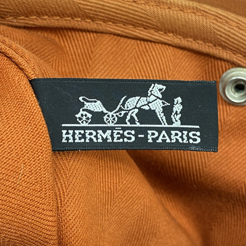 【6fa0530-k】エルメス ハンドバッグ ヴァルパライソPM トワルシェブロン オレンジ シルバー金具【中古】レディース