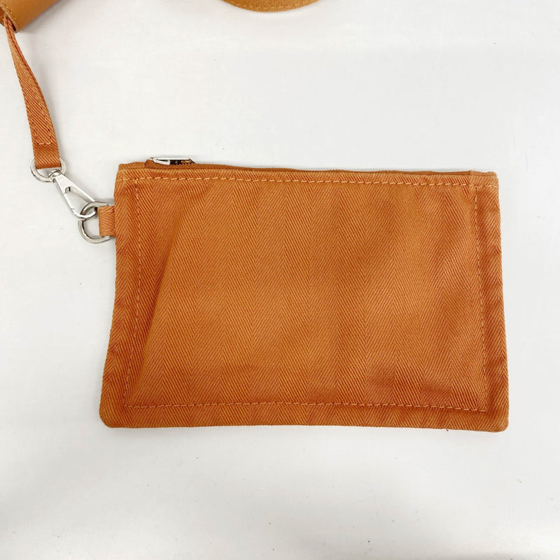 【6fa0530-k】エルメス ハンドバッグ ヴァルパライソPM トワルシェブロン オレンジ シルバー金具【中古】レディース