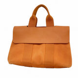 【6fa0530-k】エルメス ハンドバッグ ヴァルパライソPM トワルシェブロン オレンジ シルバー金具【中古】レディース