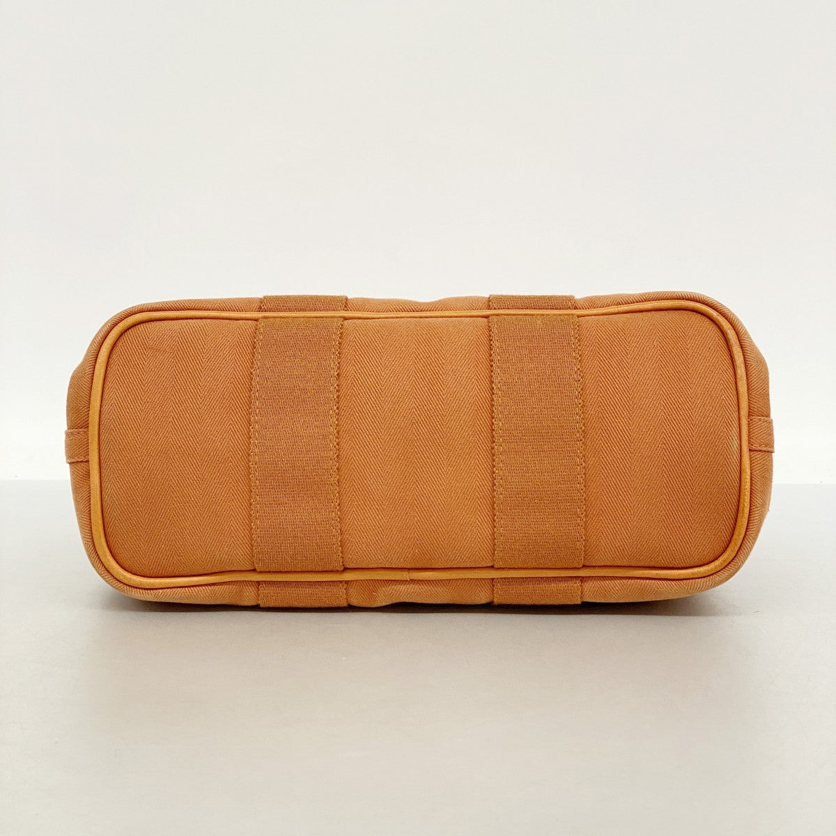 【6fa0530-k】エルメス ハンドバッグ ヴァルパライソPM トワルシェブロン オレンジ シルバー金具【中古】レディース