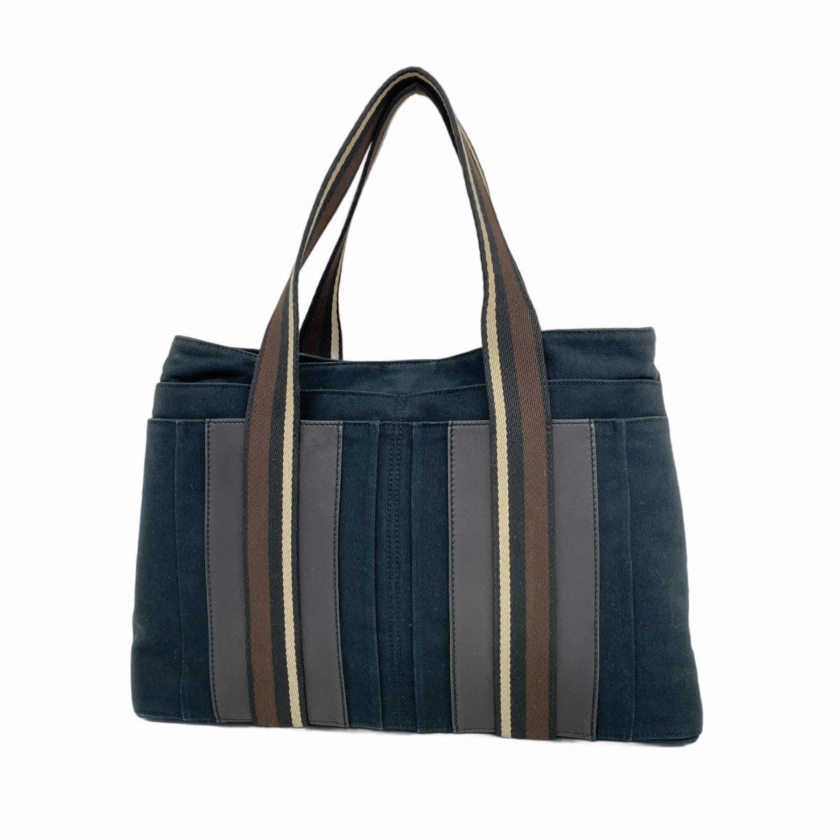 【6fa0531-k】エルメス トートバッグ トロカホリゾンタルMM キャンバス ブラック シルバー金具【中古】メンズ レディース ユニセックス