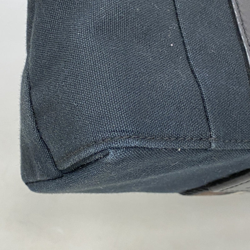 【6fa0531-k】エルメス トートバッグ トロカホリゾンタルMM キャンバス ブラック シルバー金具【中古】メンズ レディース ユニセックス