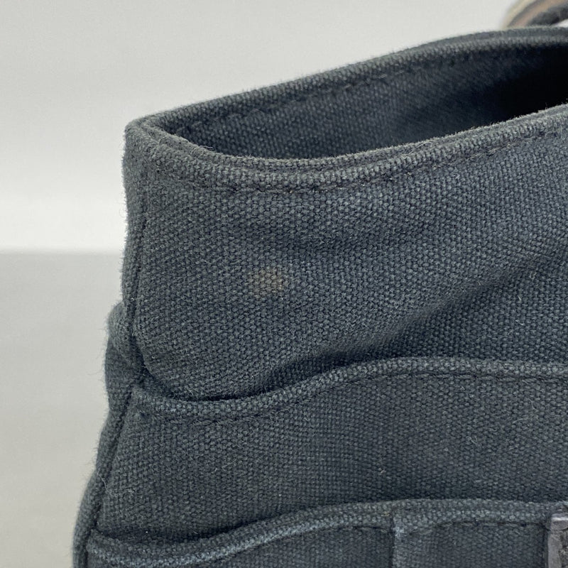 【6fa0531-k】エルメス トートバッグ トロカホリゾンタルMM キャンバス ブラック シルバー金具【中古】メンズ レディース ユニセックス