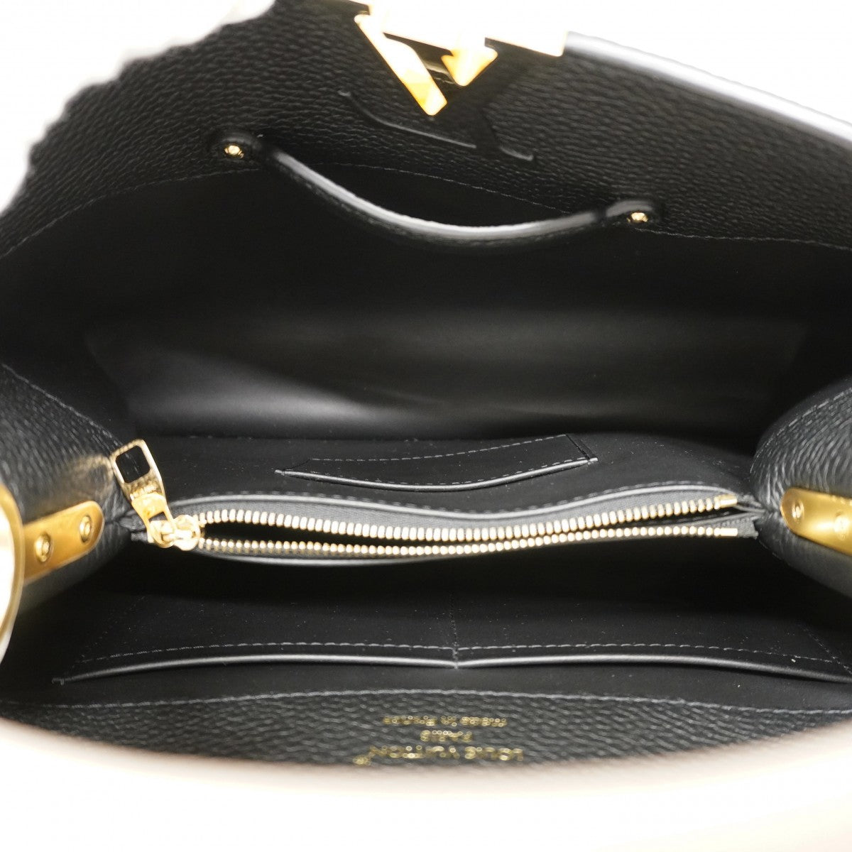 【6fa0532-e】ルイヴィトン ハンドバッグ カプシーヌMM M25386 ブラック ベージュ 2wayバッグ【中古】レディース