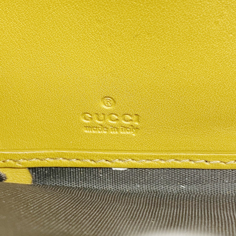 【6fa0547】グッチ 長財布 グッチシマ インターロッキングG 308012 レザー イエロー ゴールド金具【中古】レディース