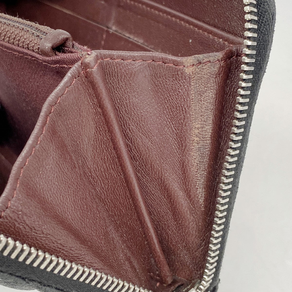 【6fa0548】シャネル 長財布 マトラッセ ラムスキン ブラック シルバー金具【中古】レディース
