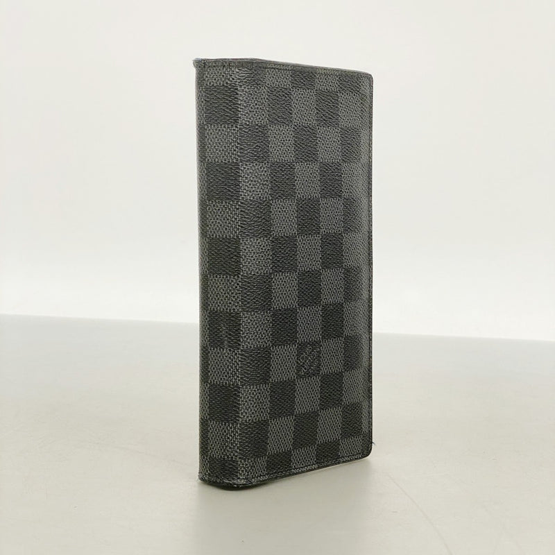 【6fa0554-k】ルイヴィトン 長財布 ダミエ・グラフィット ポルトフォイユブラザ N62665 ブラック【中古】メンズ
