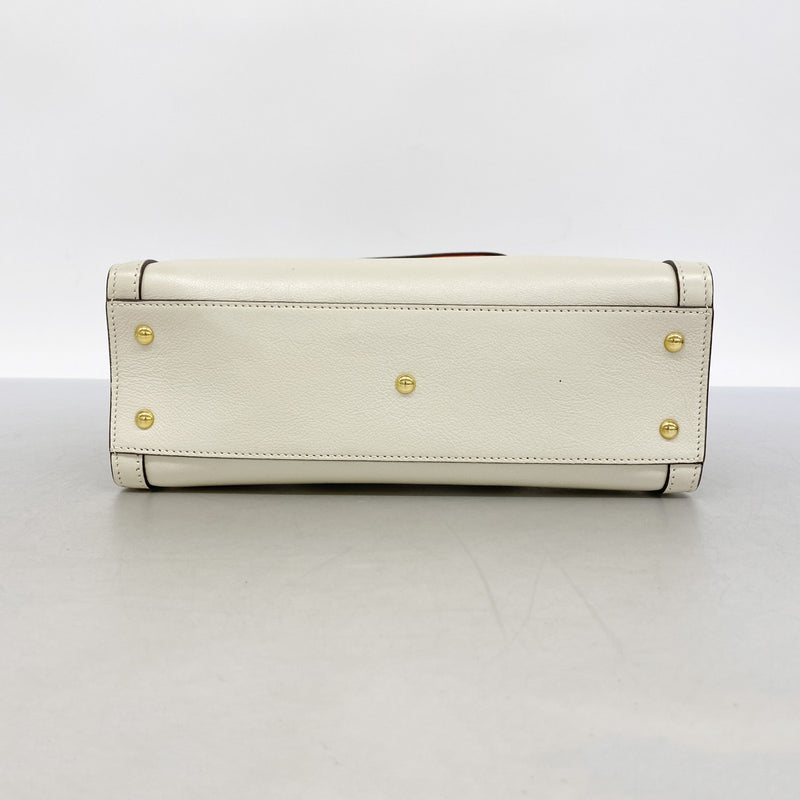 【6fa0558-k】グッチ ハンドバッグ バンブー ダイアナ 660195 レザー アイボリー ゴールド金具 2wayバッグ【中古】レディース