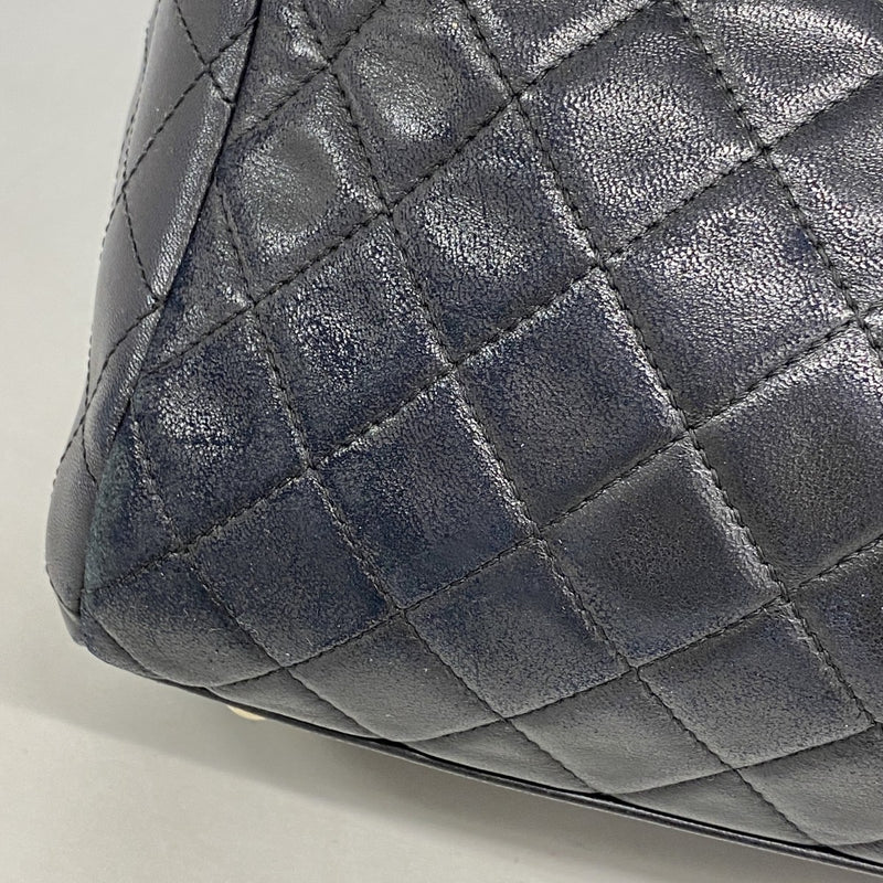 【6fa0579-k】シャネル ショルダーバッグ マトラッセ チェーンショルダー ラムスキン ブラック ゴールド金具【中古】レディース
