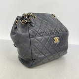 【6fa0579-k】シャネル ショルダーバッグ マトラッセ チェーンショルダー ラムスキン ブラック ゴールド金具【中古】レディース