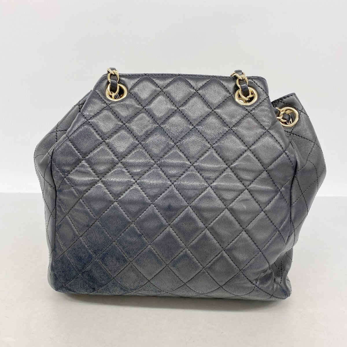 【6fa0579-k】シャネル ショルダーバッグ マトラッセ チェーンショルダー ラムスキン ブラック ゴールド金具【中古】レディース
