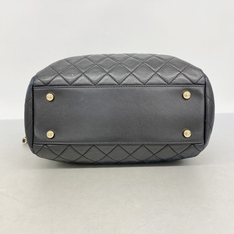 【6fa0579-k】シャネル ショルダーバッグ マトラッセ チェーンショルダー ラムスキン ブラック ゴールド金具【中古】レディース