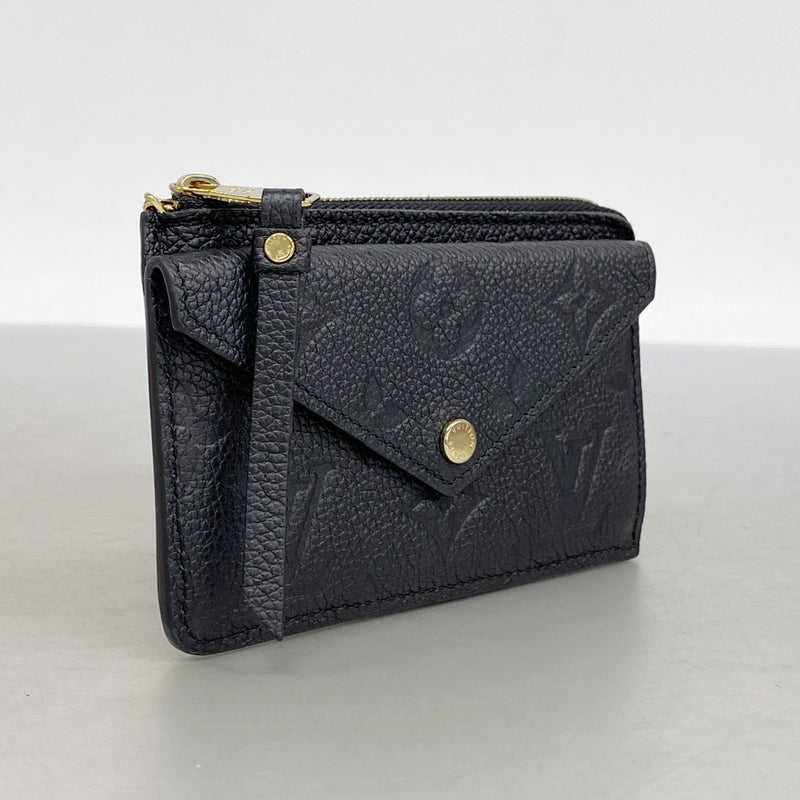 【6fa0587-k】ルイヴィトン コインケース モノグラム・アンプラント ポルトカルトレクトヴェルソ M28798 ノワール【中古】レディース