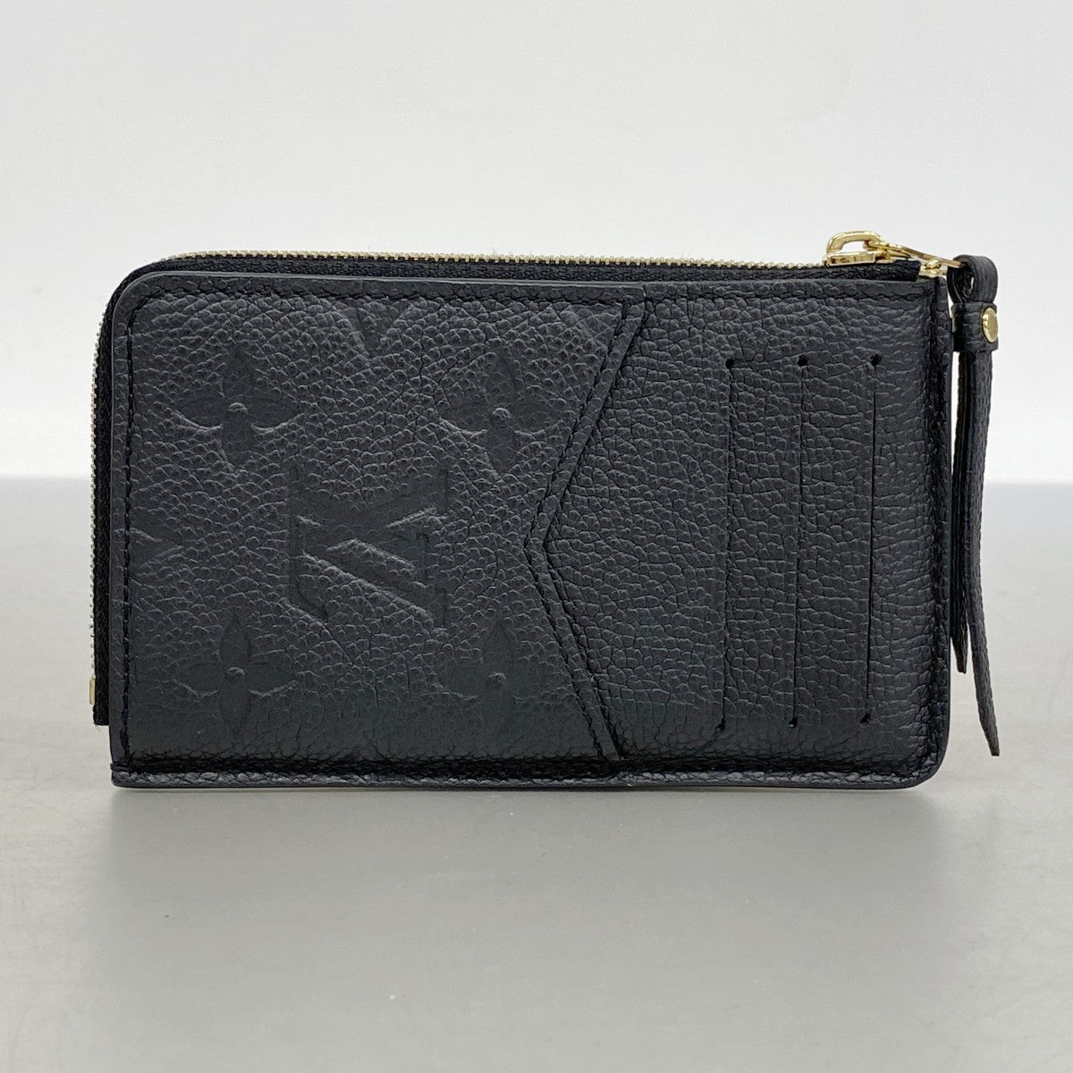 【6fa0587-k】ルイヴィトン コインケース モノグラム・アンプラント ポルトカルトレクトヴェルソ M28798 ノワール【中古】レディース