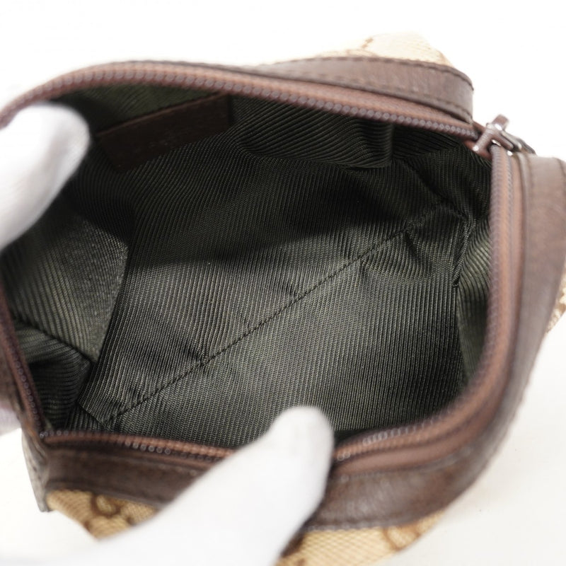 【6fa0593-k】グッチ ポーチ GGキャンバス 29596 キャンバス ベージュ シルバー金具【中古】レディース