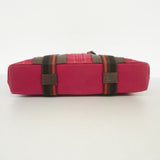 【6fa0599-k】エルメス トートバッグ トロカホリゾンタルMM キャンバス レッド シルバー金具【中古】レディース