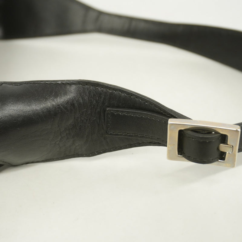 【6fa0602-k】グッチ ハンドバッグ ジャッキー 001 9735 レザー ナイロン ブラック シルバー金具【中古】レディース