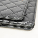【6fa0621-k】シャネル ショルダーウォレット マトラッセ チェーンショルダー ラムスキン ブラック ゴールド金具【中古】レディース