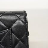 【6fa0621-k】シャネル ショルダーウォレット マトラッセ チェーンショルダー ラムスキン ブラック ゴールド金具【中古】レディース