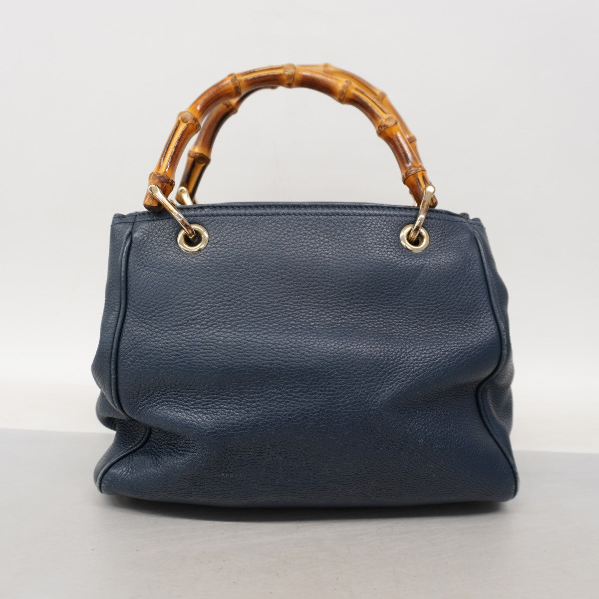 【6fa0623-k】グッチ ハンドバッグ バンブー 336032 レザー ブルー シャンパンゴールド金具 2wayバッグ【中古】レディース