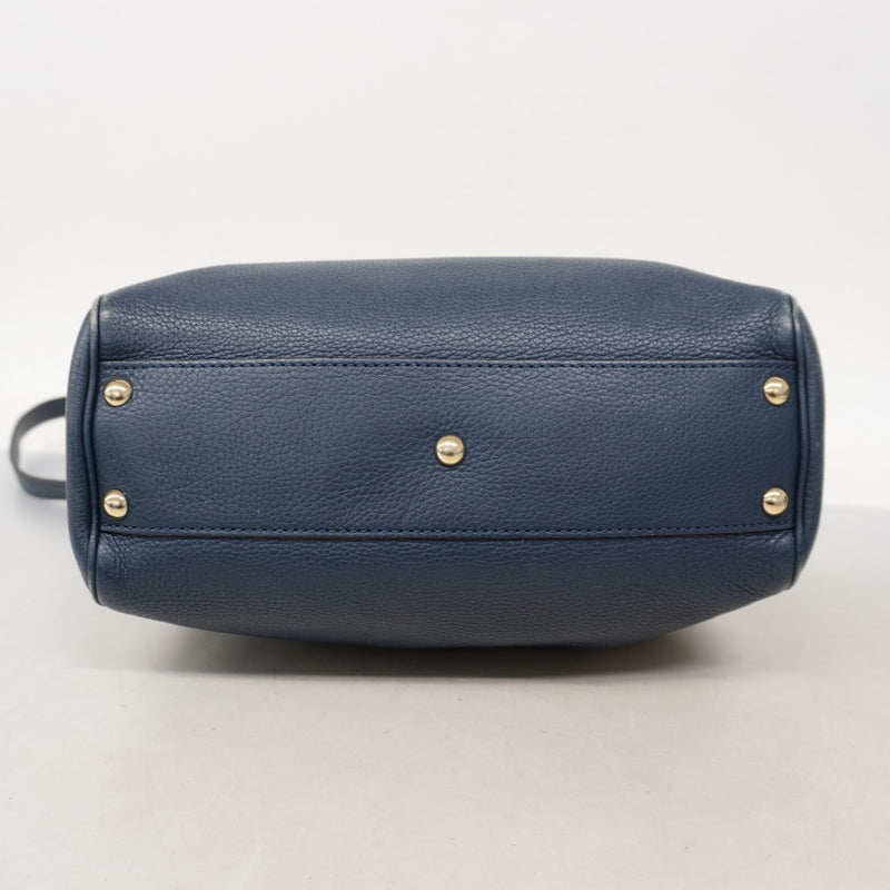 【6fa0623-k】グッチ ハンドバッグ バンブー 336032 レザー ブルー シャンパンゴールド金具 2wayバッグ【中古】レディース