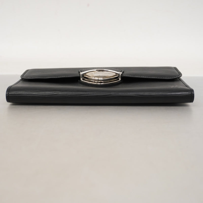 【6fa0626-k】ルイヴィトン 三つ折り長財布 エピ ポルトフォイユ ウジェニ M63882 ノワール【中古】レディース