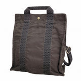 【6fa0631-k】エルメス リュック・デイパック エールラインアドMM キャンバス グレー シルバー金具【中古】メンズ レディース ユニセックス