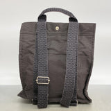 【6fa0631-k】エルメス リュック・デイパック エールラインアドMM キャンバス グレー シルバー金具【中古】メンズ レディース ユニセックス