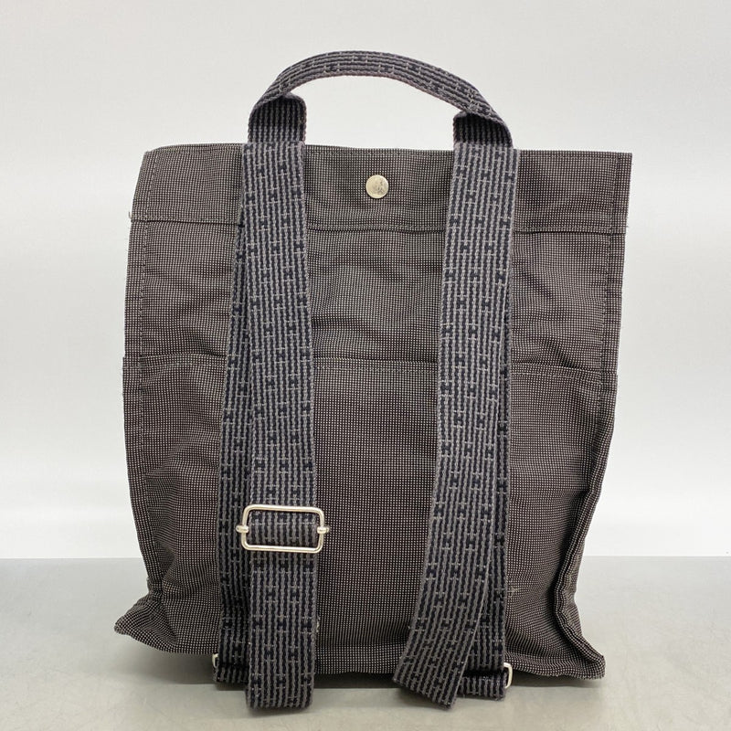 【6fa0631-k】エルメス リュック・デイパック エールラインアドMM キャンバス グレー シルバー金具【中古】メンズ レディース ユニセックス