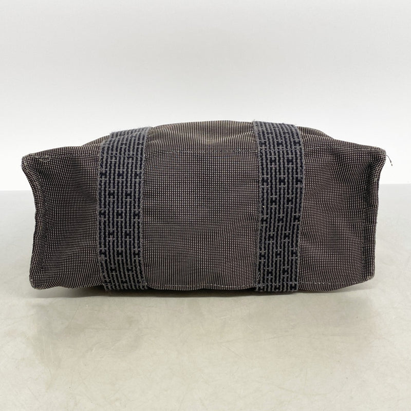 【6fa0631-k】エルメス リュック・デイパック エールラインアドMM キャンバス グレー シルバー金具【中古】メンズ レディース ユニセックス