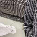 【6fa0631-k】エルメス リュック・デイパック エールラインアドMM キャンバス グレー シルバー金具【中古】メンズ レディース ユニセックス